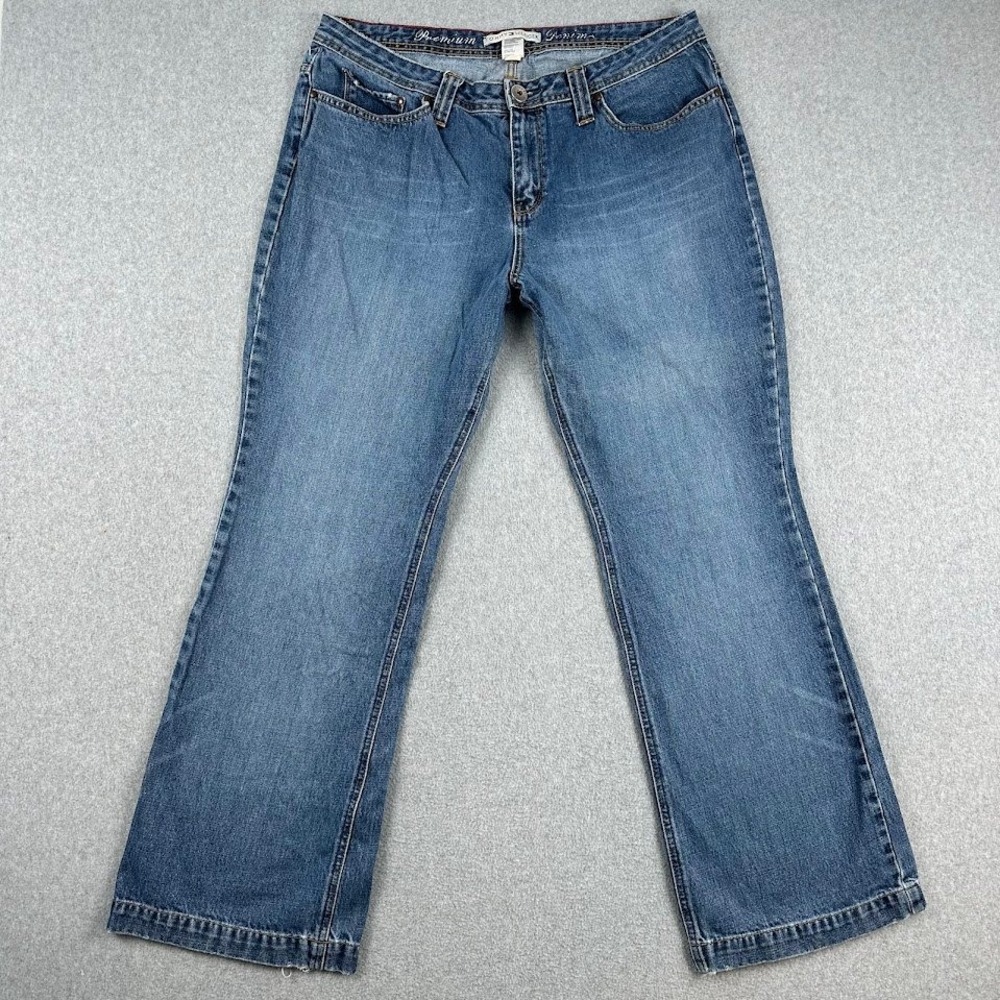 Tommy Hilfiger Womens Bootcut Jeans‎ Size 16 Medium Wash Distressed